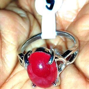Vintage natural stone ring for women sz 9
